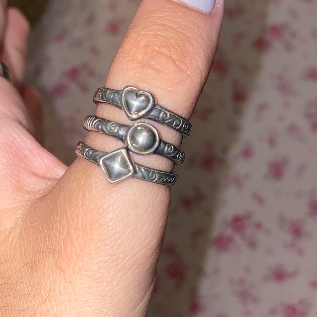 Vtg Silver Sterling Rings